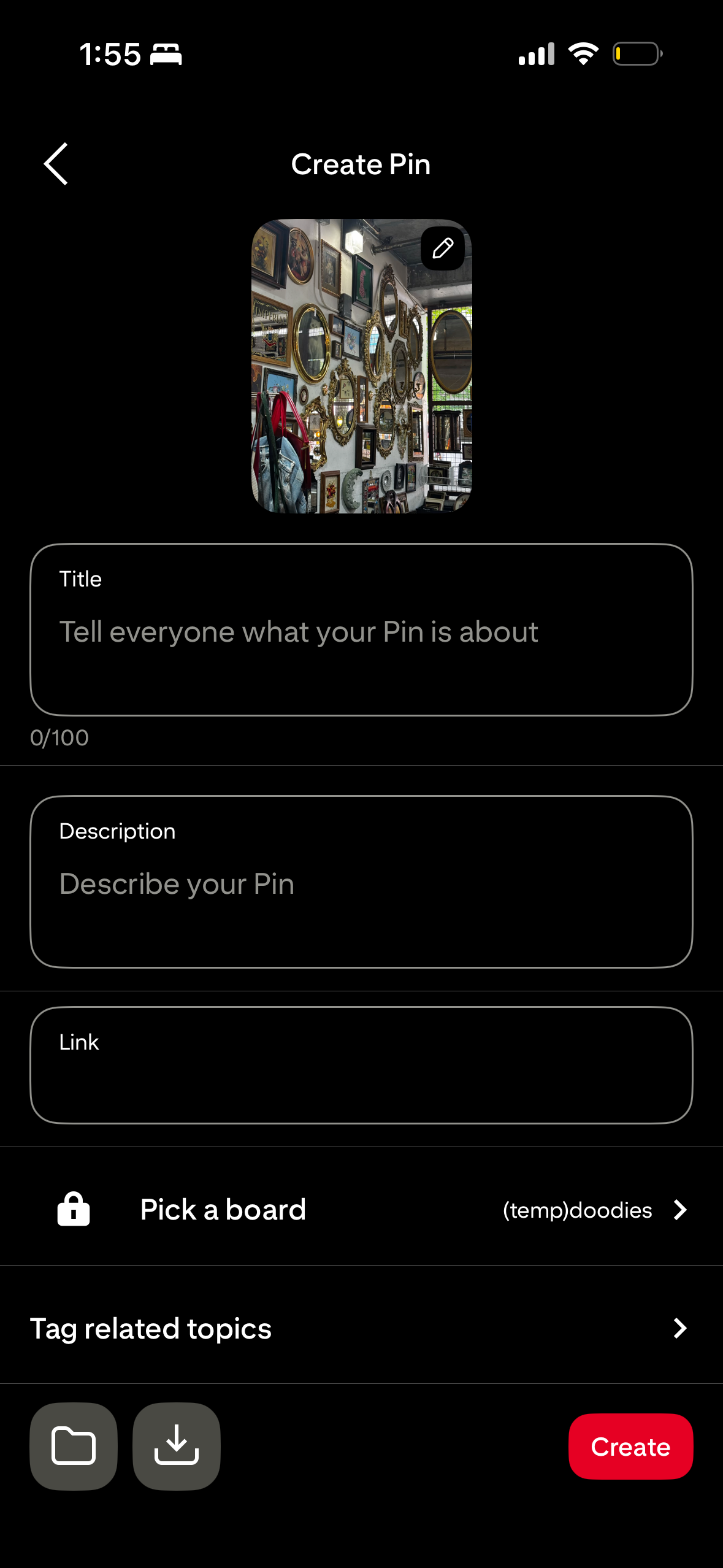 Pinterest submission flow screenshot 2