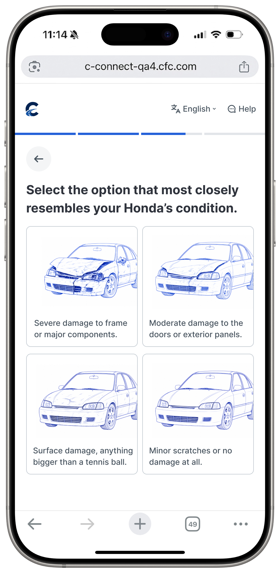 Select the option that most closely resembles your Honda's condition