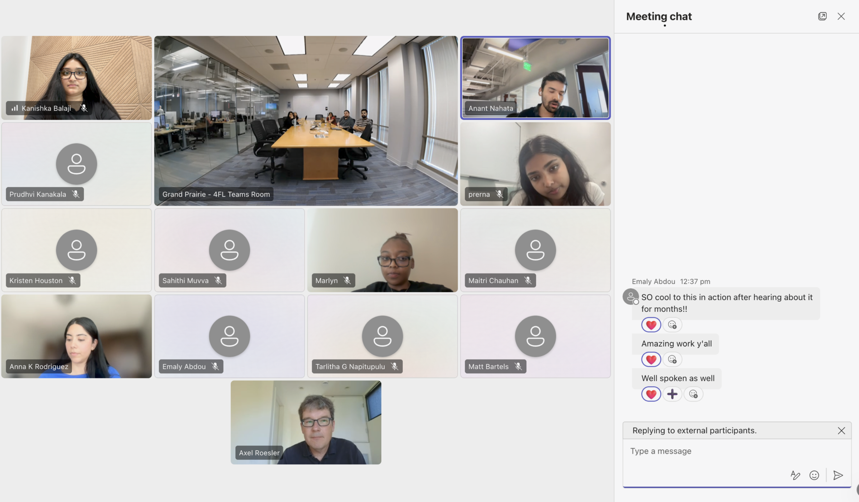 Screenshot of a video call presenting the redesign to the Copart design team