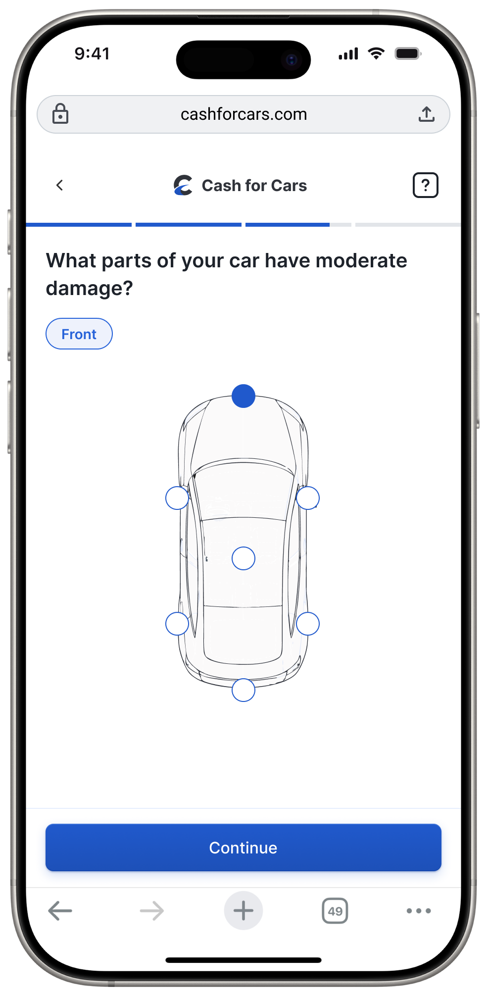 What parts of your car have moderate damage